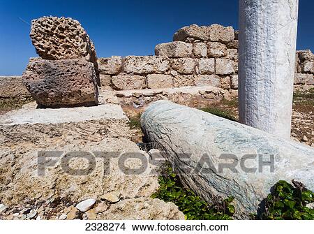 Picture - Caesarea maritima a national park on the israeli coastline near the town of caesarea; Caesarea israel. Fotosearch