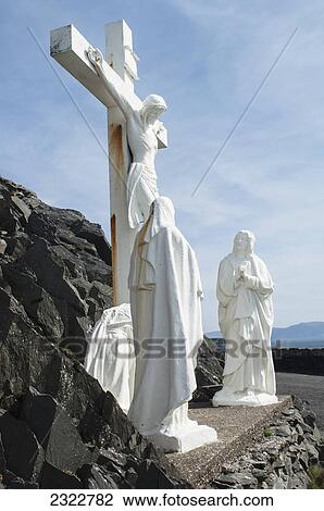 Stock Image - Calvary of the christ sculpture at slea head; Dingle county kerry ireland. Fotosearch