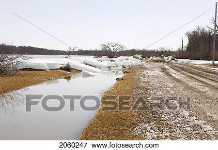 Chunks Of Spring Ice On The Red River, Rural Manitoba View Large Photo Image Stock Photo - Chunks Of Spring Ice On The Red River, Rural Manitoba. Fotosearch