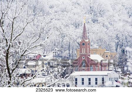 Church building with a steeple in a community in winter; Ripley ohio united states of america View Large Photo Image Stock Image - Church building with a steeple in a community in winter; Ripley ohio united states of america. Fotosearch