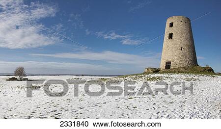 Stock Image - Cleadon mill; South shields tyne and wear england. Fotosearch