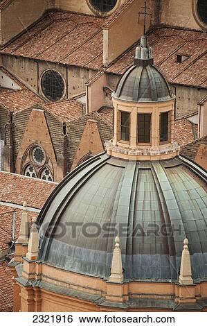 Close Up And High Angle View From On Top Of The Towers Of Bologna Of A Dome Cathedral; Bologna Emilia-Romagna Italy View Large Photo Image Stock Photograph - Close Up And High Angle View From On Top Of The Towers Of Bologna Of A Dome Cathedral; Bologna Emilia-Romagna Italy. Fotosearch
