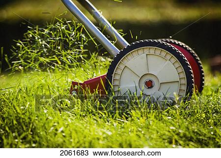 Stock Image - Close-Up Of Reel Mower, Regina, Saskatchewan. Fotosearch