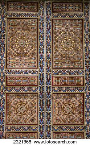 Colourful And Ornate Door In Old Medina; Casablanca Morocco View Large Photo Image Stock Photo - Colourful And Ornate Door In Old Medina; Casablanca Morocco. Fotosearch