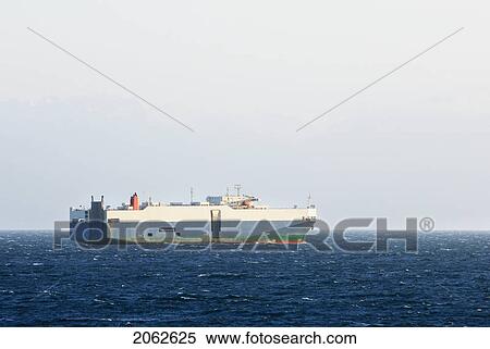Stock Photography - Container Ship, Strait Of Juan De Fuca Of Victoria, Bc, Canada. Fotosearch