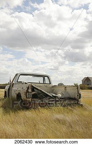 Stock Image - Derelict Truck, Robsart, Saskatchewan, Canada. Fotosearch