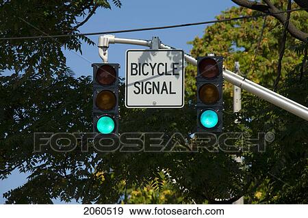 Designated Bicycle Traffic Signal, Ontario View Large Photo Image Stock Photo - Designated Bicycle Traffic Signal, Ontario. Fotosearch