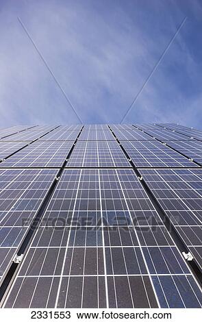 Stock Image - Detail of a photovoltaic solar panel army core of engineers chena lakes flood control project visitors centre; Fairbanks alaska united states of america. Fotosearch
