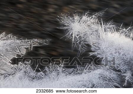 Detail of ice crystals as they melt along the shoreline of a stream; Juneau alaska united states of america View Large Photo Image Stock Photography - Detail of ice crystals as they melt along the shoreline of a stream; Juneau alaska united states of america. Fotosearch