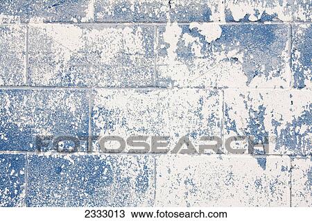 Stock Image - Detail texture of a worn blue brick wall; Honolulu hawaii united states of america. Fotosearch