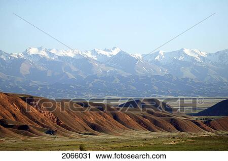 Distant Mountains In Kyrgyzstan View Large Photo Image Stock Image - Distant Mountains In Kyrgyzstan. Fotosearch