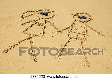 Drawing of a couple in the sand in praia do bode; Fernando de noronha pernambuco brazil View Large Photo Image Stock Image - Drawing of a couple in the sand in praia do bode; Fernando de noronha pernambuco brazil. Fotosearch