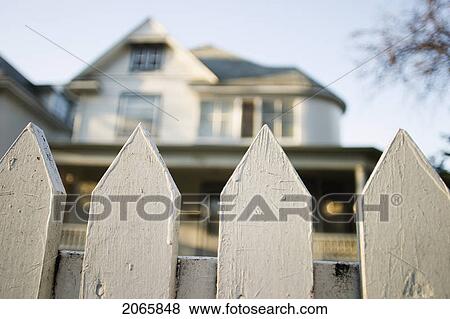Fence In Front Of A House, Manitoba, Canada View Large Photo Image Stock Photo - Fence In Front Of A House, Manitoba, Canada. Fotosearch