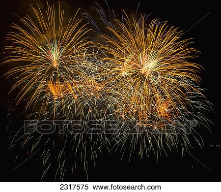 Stock Photography - Fireworks; Vancouver British Columbia Canada. Fotosearch