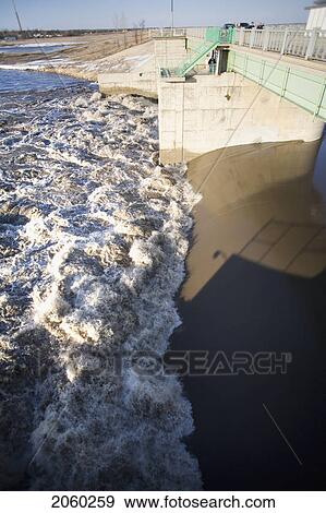 Flood Gates At South Portion Of Red River Floodway, Winnipeg, Manitoba View Large Photo Image Stock Photo - Flood Gates At South Portion Of Red River Floodway, Winnipeg, Manitoba. Fotosearch