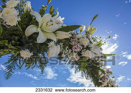 Stock Image - Floral decorations for a destination wedding; Puerto vallarta mexico. Fotosearch