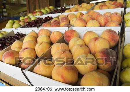 Stock Photography - Fresh Fruit At A Roadside Fruit Stand, Keremeos, Bc, Canada. Fotosearch