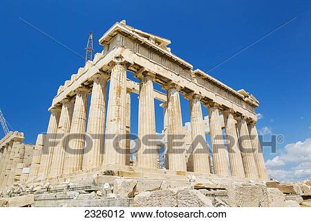 Greece, Athens, Historic ruins of the Parthenon, Blue sky. View Large Photo Image Stock Image - Greece, Athens, Historic ruins of the Parthenon, Blue sky.. Fotosearch
