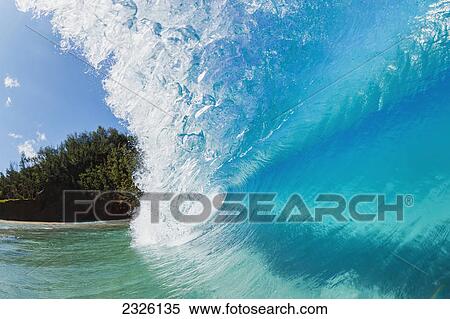 Hawaii, Maui, Hana, Beautiful blue wave breaking. View Large Photo Image Stock Photography - Hawaii, Maui, Hana, Beautiful blue wave breaking.. Fotosearch