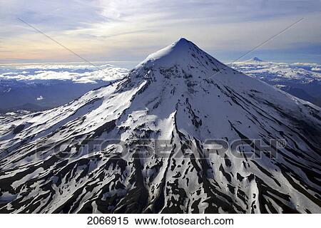 Stock Photography - Helicoper View Of Lanin Volcano (3747 M), Argentina. Fotosearch