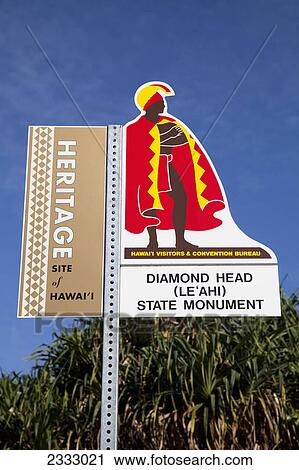 Heritage sign for the diamond head state monument; Honolulu oahu hawaii united states of america View Large Photo Image Stock Image - Heritage sign for the diamond head state monument; Honolulu oahu hawaii united states of america. Fotosearch