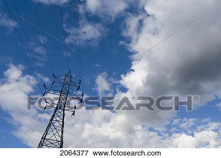 High-Voltage Power Lines On A Cloudy Day, Victoria, Bc View Large Photo Image Stock Photo - High-Voltage Power Lines On A Cloudy Day, Victoria, Bc. Fotosearch