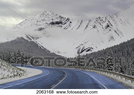 Highway 40 In Winter, Highwood Pass. Peter Lougheed Provincial Park, Alberta, Canada View Large Photo Image Stock Photo - Highway 40 In Winter, Highwood Pass. Peter Lougheed Provincial Park, Alberta, Canada. Fotosearch