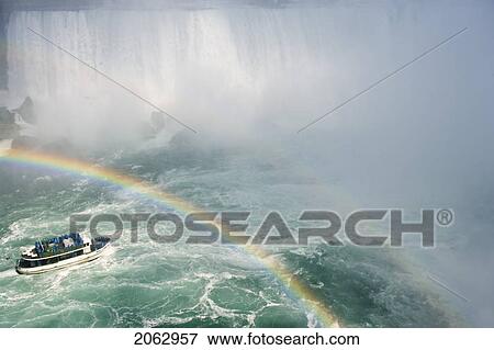 Stock Photo - Horseshoe Falls And The Maid Of The Mist - Niagara Falls, Ontario, Canada. Fotosearch