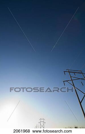 Stock Photo - Hydro Electric Towers, Saskatchewan, Canada. Fotosearch