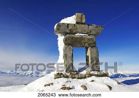 Stock Image - Inukshuk, Whistler, Bc, Canada. Fotosearch