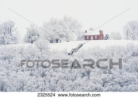 John rankin house in winter; Ripley ohio united states of america View Large Photo Image Picture - John rankin house in winter; Ripley ohio united states of america. Fotosearch