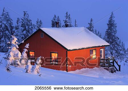 La Nictale Shelter And Snow-Covered Trees At Twilight, Quebec, Canada View Large Photo Image Stock Photograph - La Nictale Shelter And Snow-Covered Trees At Twilight, Quebec, Canada. Fotosearch