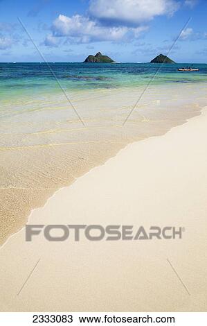 Lanikai beach with the twin islands of na mokulua; Honolulu oahu hawaii united states of america View Large Photo Image Stock Image - Lanikai beach with the twin islands of na mokulua; Honolulu oahu hawaii united states of america. Fotosearch
