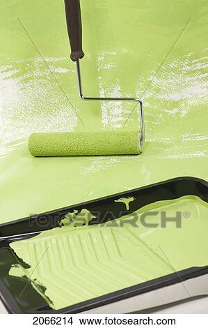 Long-Handled Roller Painting Floor, Canada, British Columbia View Large Photo Image Picture - Long-Handled Roller Painting Floor, Canada, British Columbia. Fotosearch