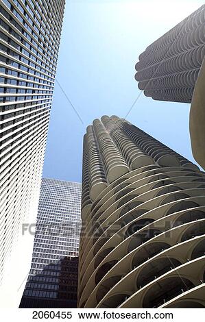 Stock Photography - Low Angle View Of Skyscrapers In Chicago, Usa. Fotosearch