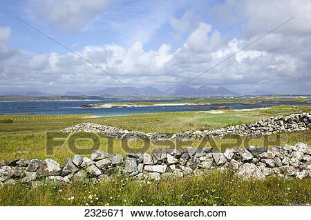 Stock Image - Mannin bay and twelve bens in connemara; County galway ireland. Fotosearch
