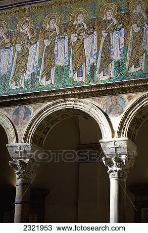 Mosaic Of Procession Of Virgins With Archways And Columns; Ravenna Emilia-Romagna Italy View Large Photo Image Stock Image - Mosaic Of Procession Of Virgins With Archways And Columns; Ravenna Emilia-Romagna Italy. Fotosearch