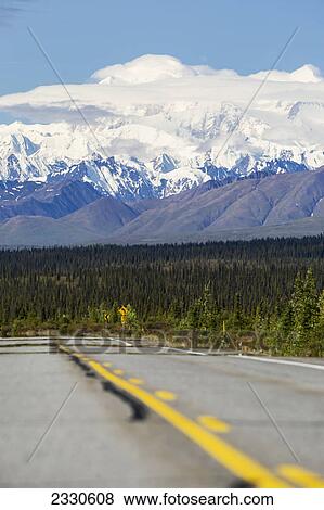 Mount mckinley viewed from george parks highway; Alaksa united states of america View Large Photo Image Stock Photo - Mount mckinley viewed from george parks highway; Alaksa united states of america. Fotosearch