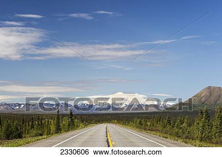 Stock Photograph - Mount mckinley viewed from george parks highway; Alaksa united states of america. Fotosearch