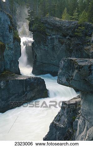 Nairn falls snakes through rough stone cliffs at nairn falls provincial park; British columbia canada View Large Photo Image Stock Photograph - Nairn falls snakes through rough stone cliffs at nairn falls provincial park; British columbia canada. Fotosearch