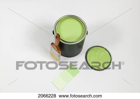 Open Paint Can, Lid, Colour Swatch And Brush, Canada, British Columbia View Large Photo Image Stock Photo - Open Paint Can, Lid, Colour Swatch And Brush, Canada, British Columbia. Fotosearch