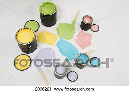 Open Paint Cans, Lids, Colour Swatch And Stir Sticks, Canada, British Columbia View Large Photo Image Stock Image - Open Paint Cans, Lids, Colour Swatch And Stir Sticks, Canada, British Columbia. Fotosearch