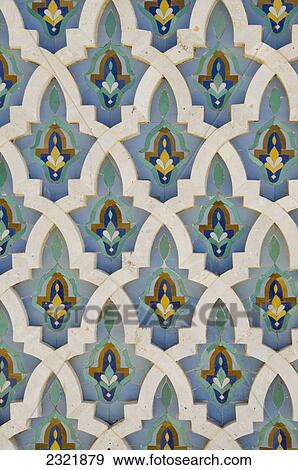 Ornate Detail On The Wall At The Hassan Ii Mosque; Casablanca Morocco View Large Photo Image Stock Photo - Ornate Detail On The Wall At The Hassan Ii Mosque; Casablanca Morocco. Fotosearch