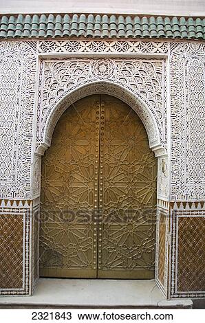 Ornate Facade On Walls And Door Of A Building; Marrakech Morocco View Large Photo Image Stock Image - Ornate Facade On Walls And Door Of A Building; Marrakech Morocco. Fotosearch