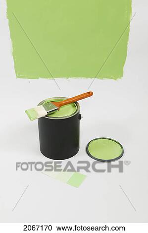 Paint Brush, Can Of Paint, Colour Sample View Large Photo Image Stock Image - Paint Brush, Can Of Paint, Colour Sample. Fotosearch