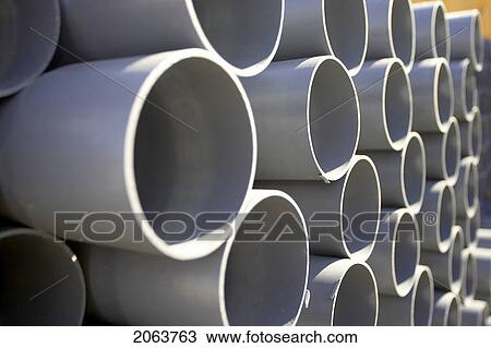 Stock Image - Pile Of Abs Piping; Canada, Ontario, Hamilton (Composting Facility). Fotosearch