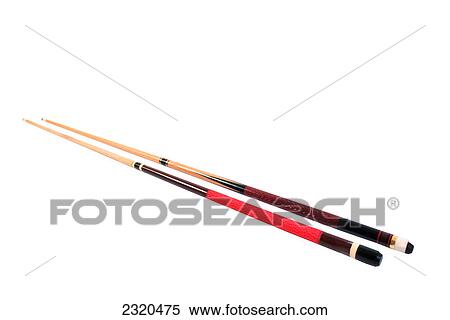Stock Photography - Pool Sticks On A White Background. Fotosearch