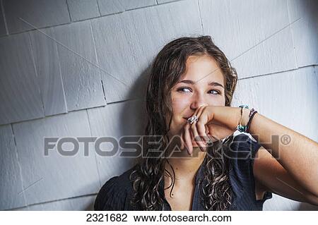 Stock Image - Portrait Of A Teenage Girl; Connecticut United States Of America. Fotosearch