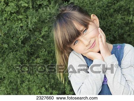 Stock Image - Portrait of a young girl; Torremolinos malaga spain. Fotosearch