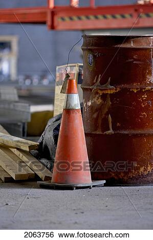 Stock Photograph - Pylon On A Construction Site; Canada, Ontario, Hamilton (Composting Facility). Fotosearch